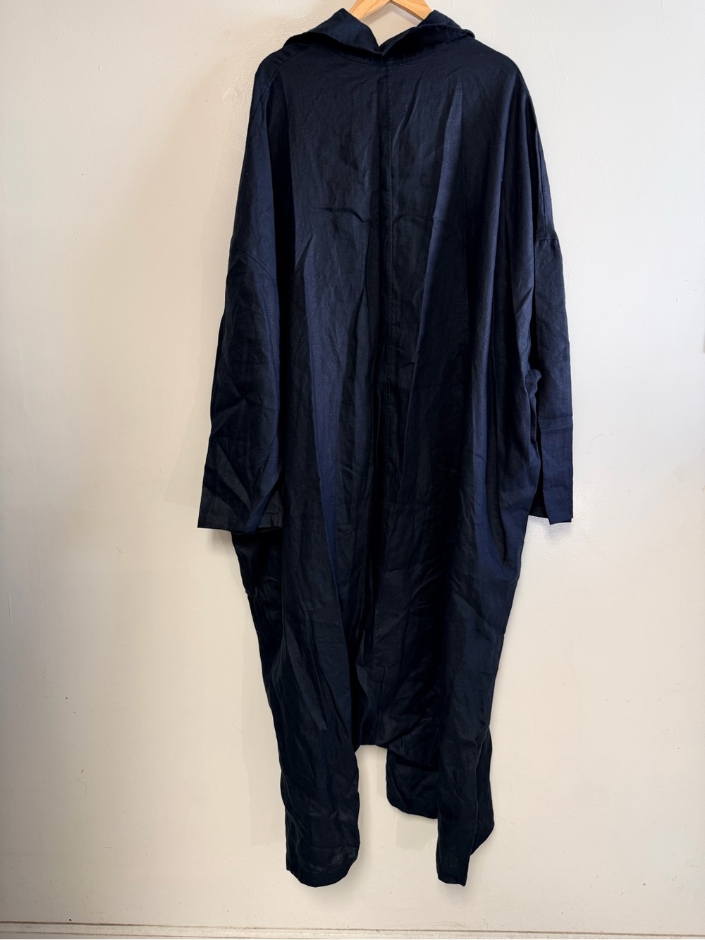 69 US Black Linen Oversized Jumpsuit M/L - Picture 3 of 12